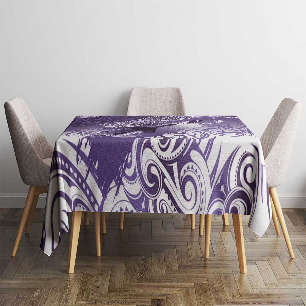 Personalised New Zealand Aotearoa Darts Masters Tablecloth Maori Art Tattoo with Tribal Dart Symbol Purple LT03 - Polynesian Pride