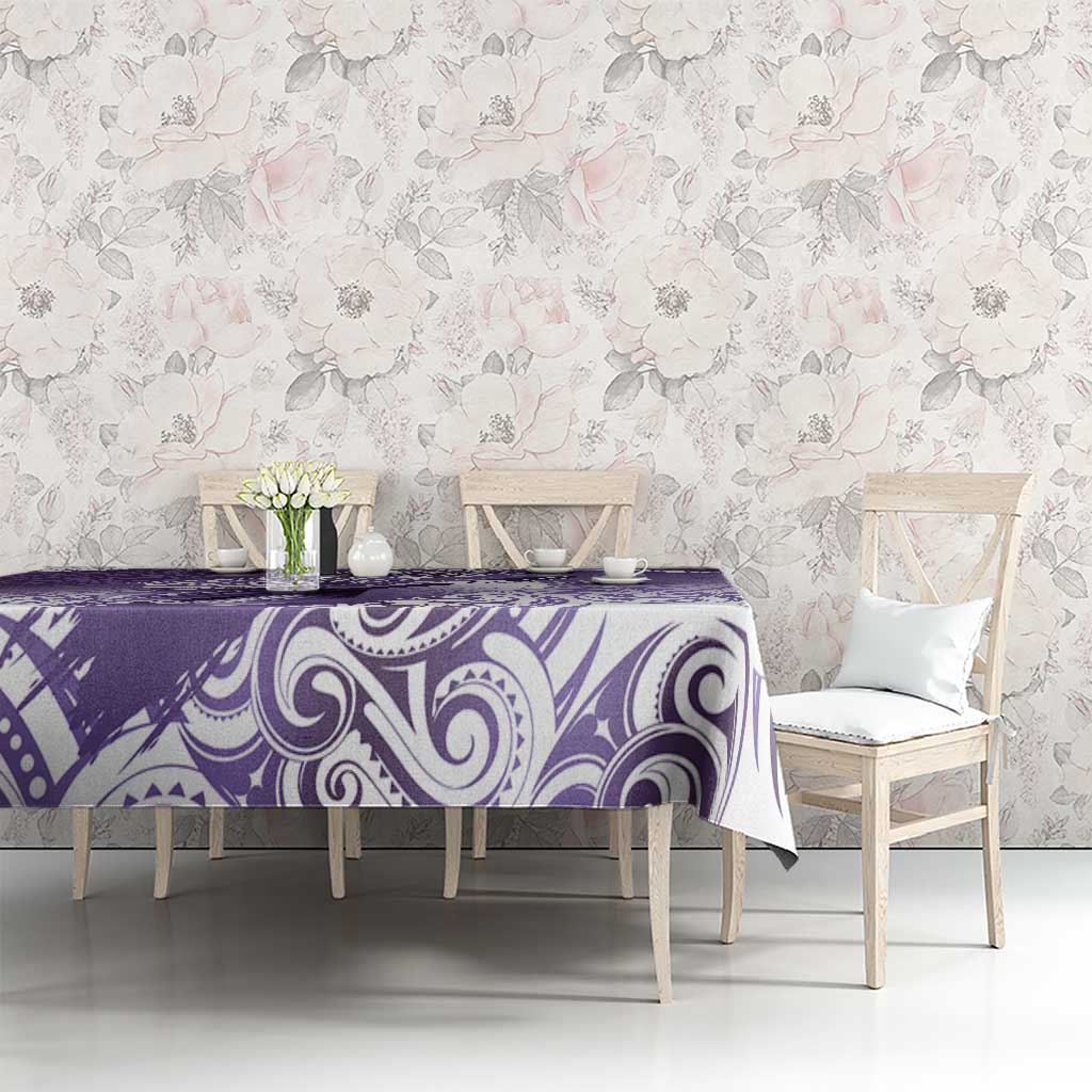 Personalised New Zealand Aotearoa Darts Masters Tablecloth Maori Art Tattoo with Tribal Dart Symbol Purple LT03 - Polynesian Pride