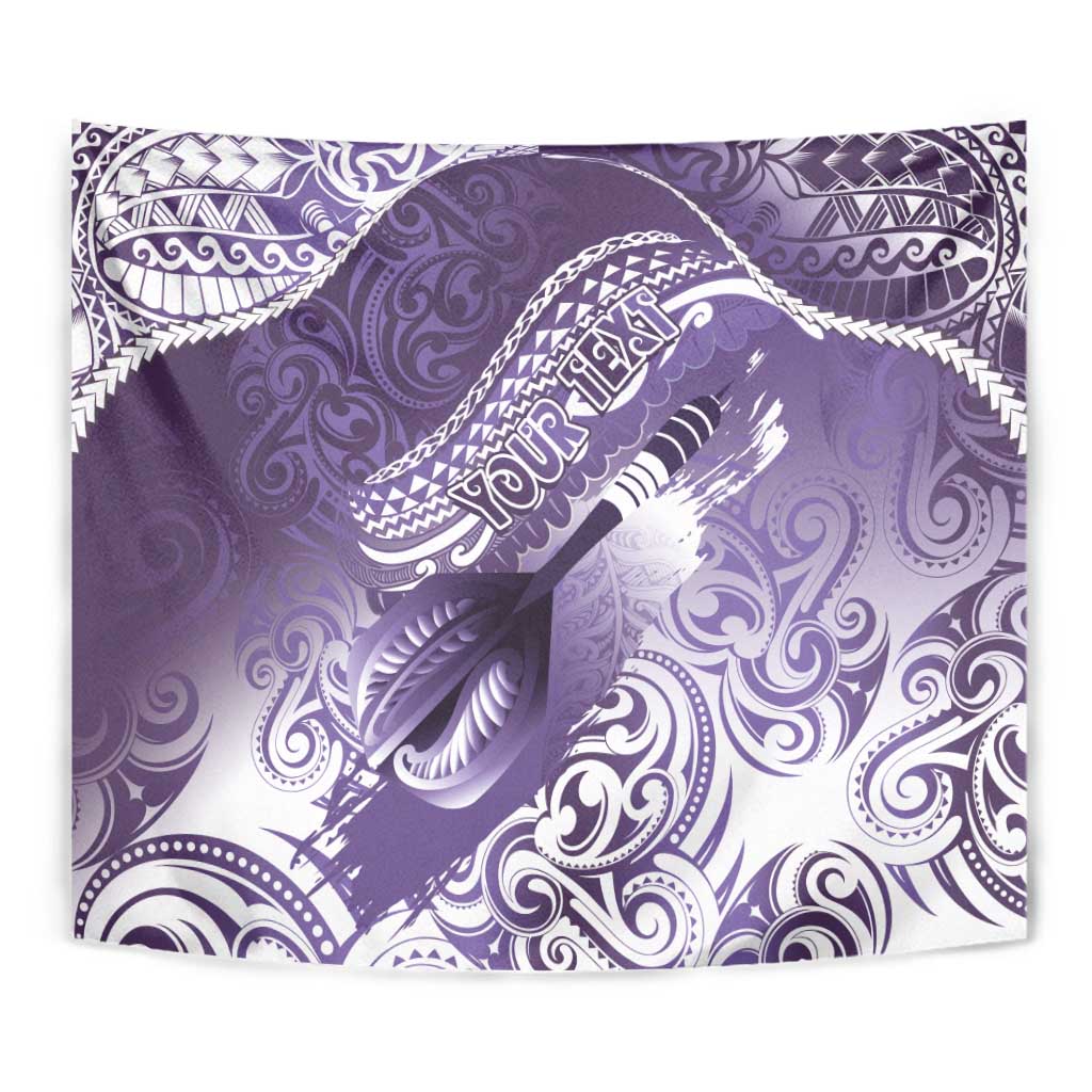 Personalised New Zealand Aotearoa Darts Masters Tapestry Maori Art Tattoo with Tribal Dart Symbol Purple LT03 - Polynesian Pride