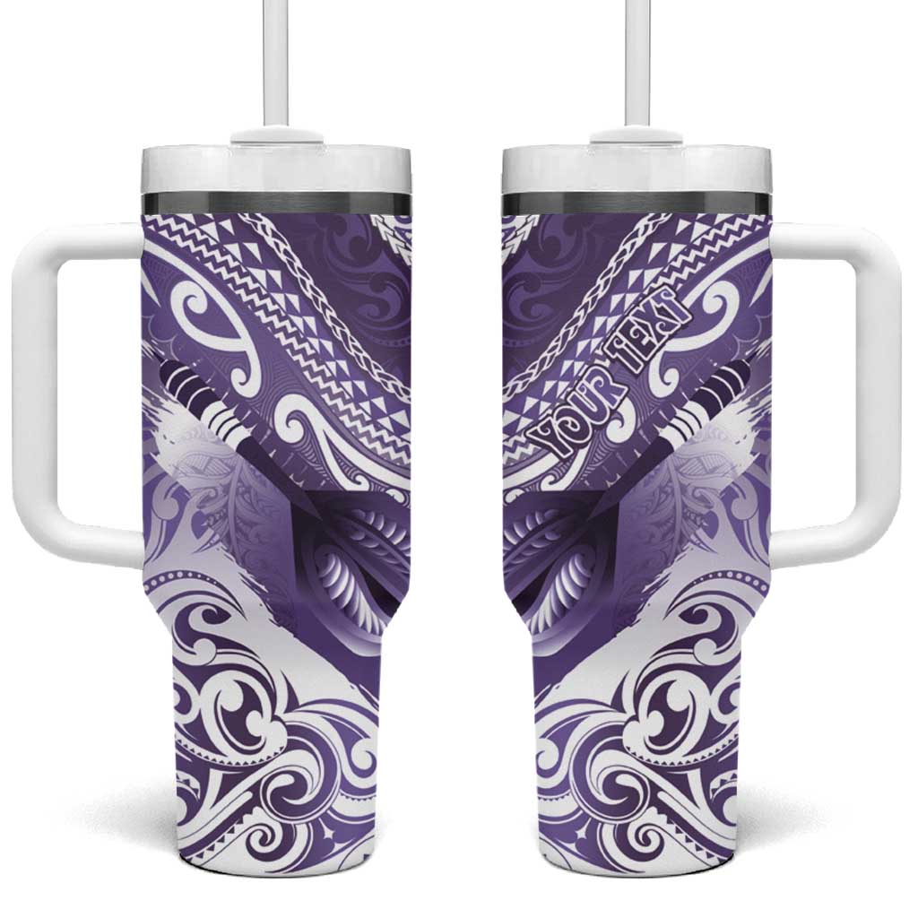 Personalised New Zealand Aotearoa Darts Masters Tumbler With Handle Maori Art Tattoo with Tribal Dart Symbol Purple LT03 One Size: 40 oz Purple - Polynesian Pride