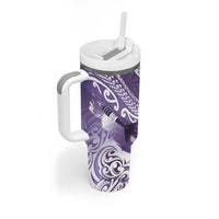 Personalised New Zealand Aotearoa Darts Masters Tumbler With Handle Maori Art Tattoo with Tribal Dart Symbol Purple LT03 - Polynesian Pride