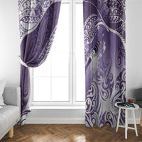 Personalised New Zealand Aotearoa Darts Masters Window Curtain Maori Art Tattoo with Tribal Dart Symbol Purple LT03 - Polynesian Pride