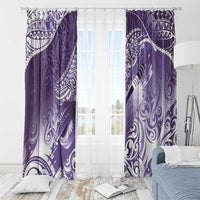 Personalised New Zealand Aotearoa Darts Masters Window Curtain Maori Art Tattoo with Tribal Dart Symbol Purple LT03 - Polynesian Pride