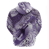 Personalised New Zealand Aotearoa Darts Masters Zip Hoodie Maori Art Tattoo with Tribal Dart Symbol Purple LT03 - Polynesian Pride
