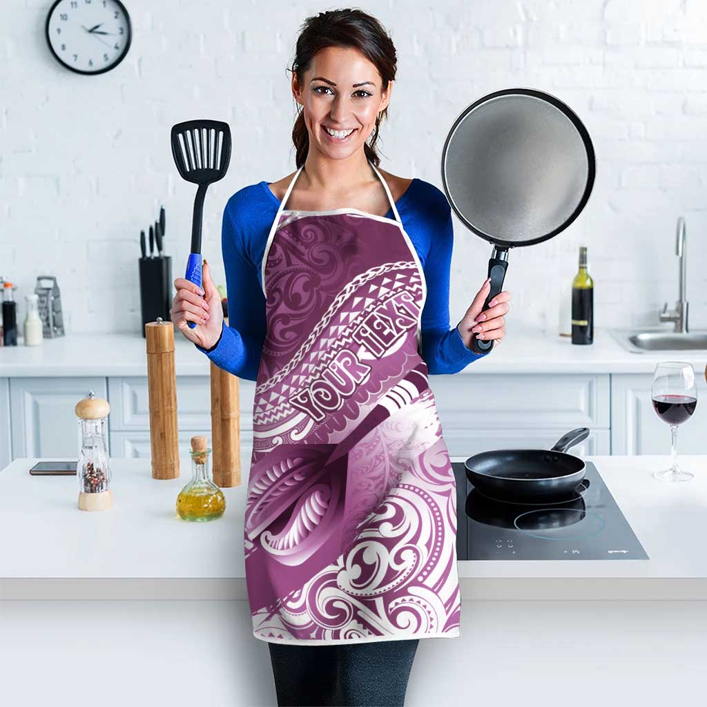 Personalised New Zealand Aotearoa Darts Masters Apron Maori Art Tattoo with Tribal Dart Symbol Pink LT03 - Polynesian Pride