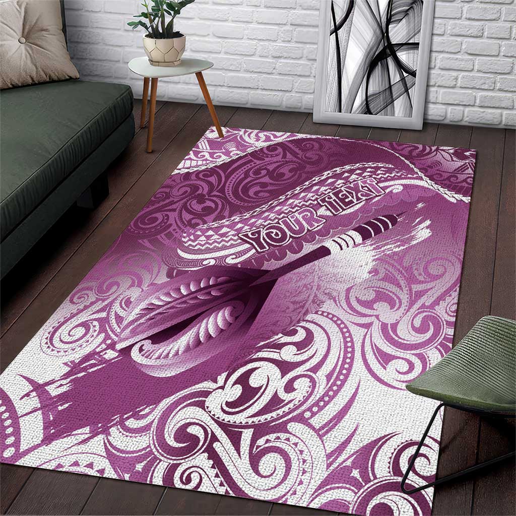 Personalised New Zealand Aotearoa Darts Masters Area Rug Maori Art Tattoo with Tribal Dart Symbol Pink - Polynesian Pride