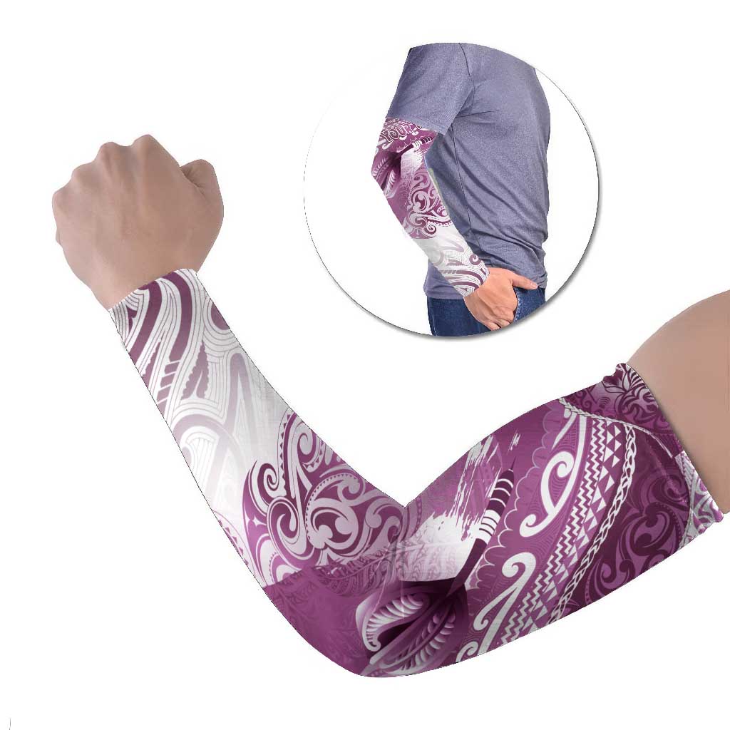 Personalised New Zealand Aotearoa Darts Masters Arm Sleeves Maori Art Tattoo with Tribal Dart Symbol Pink - Polynesian Pride
