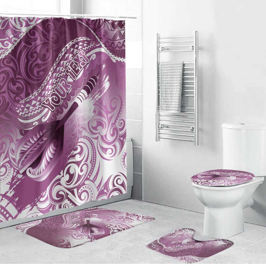 Personalised New Zealand Aotearoa Darts Masters Bathroom Set Maori Art Tattoo with Tribal Dart Symbol Pink LT03 Bathroom Set (4 pcs) Pink - Polynesian Pride