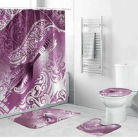 Personalised New Zealand Aotearoa Darts Masters Bathroom Set Maori Art Tattoo with Tribal Dart Symbol Pink LT03 Bathroom Set (4 pcs) Pink - Polynesian Pride