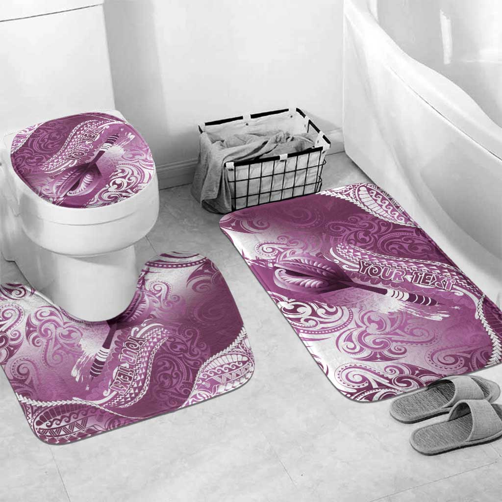Personalised New Zealand Aotearoa Darts Masters Bathroom Set Maori Art Tattoo with Tribal Dart Symbol Pink LT03 Mat Set Only (3 pcs) One Size Pink - Polynesian Pride