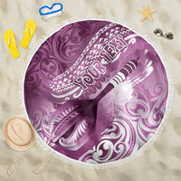 Personalised New Zealand Aotearoa Darts Masters Beach Blanket Maori Art Tattoo with Tribal Dart Symbol Pink LT03 One Size 150cm Pink - Polynesian Pride