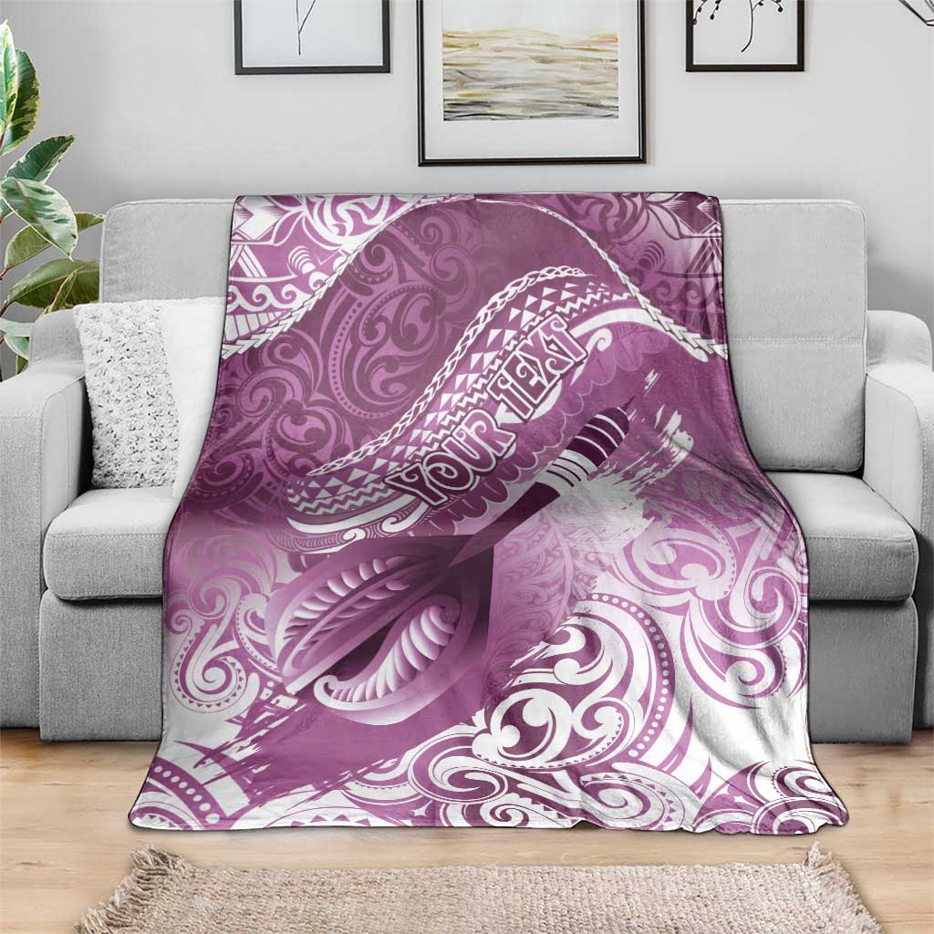 Personalised New Zealand Aotearoa Darts Masters Blanket Maori Art Tattoo with Tribal Dart Symbol Pink LT03 - Polynesian Pride