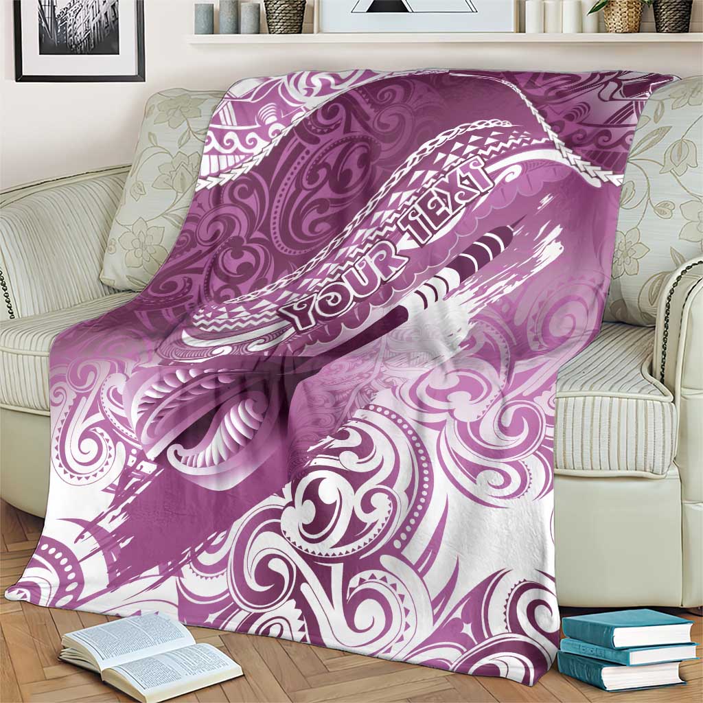 Personalised New Zealand Aotearoa Darts Masters Blanket Maori Art Tattoo with Tribal Dart Symbol Pink LT03 - Polynesian Pride