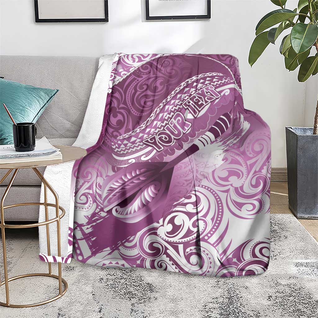 Personalised New Zealand Aotearoa Darts Masters Blanket Maori Art Tattoo with Tribal Dart Symbol Pink LT03 - Polynesian Pride