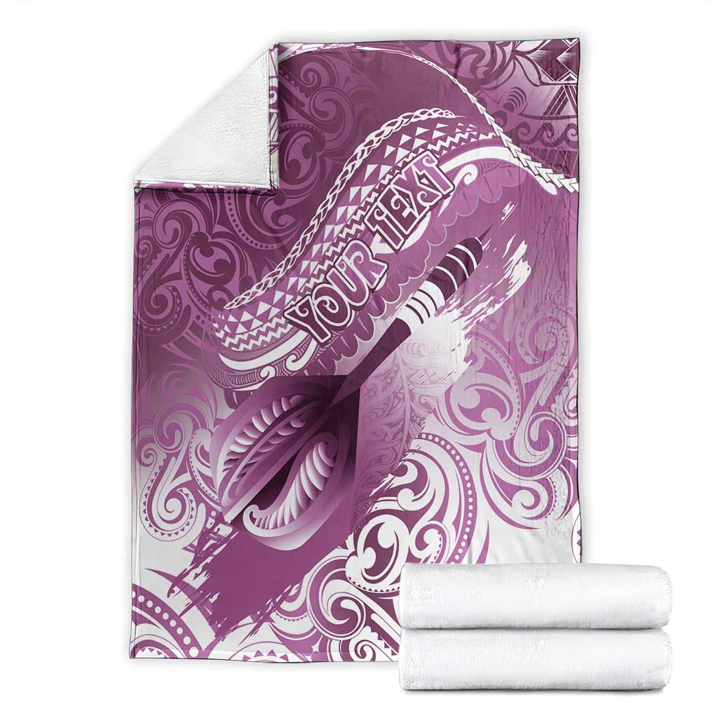 Personalised New Zealand Aotearoa Darts Masters Blanket Maori Art Tattoo with Tribal Dart Symbol Pink LT03 - Polynesian Pride