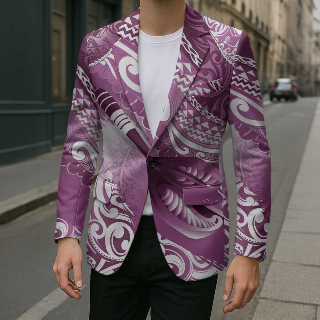 Personalised New Zealand Aotearoa Darts Masters Blazer Maori Art Tattoo with Tribal Dart Symbol Pink LT03 - Polynesian Pride