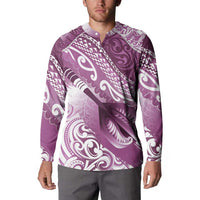 Personalised New Zealand Aotearoa Darts Masters Button Sweatshirt Maori Art Tattoo with Tribal Dart Symbol Pink LT03 - Polynesian Pride