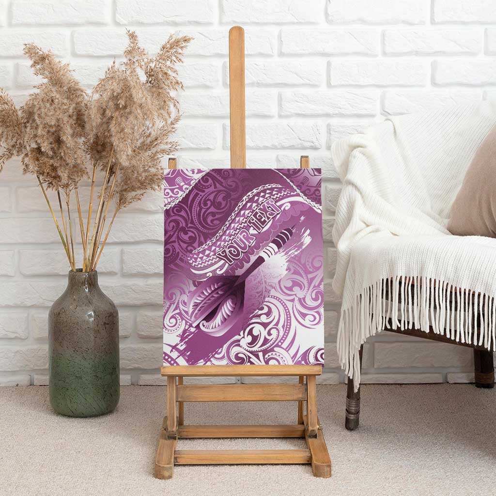 Personalised New Zealand Aotearoa Darts Masters Canvas Wall Art Maori Art Tattoo with Tribal Dart Symbol Pink LT03 - Polynesian Pride