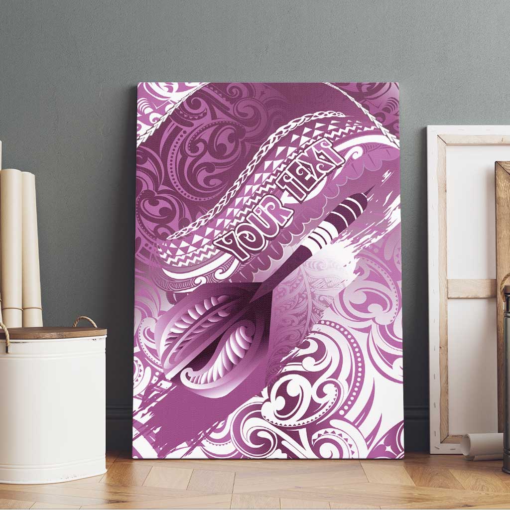 Personalised New Zealand Aotearoa Darts Masters Canvas Wall Art Maori Art Tattoo with Tribal Dart Symbol Pink LT03 - Polynesian Pride