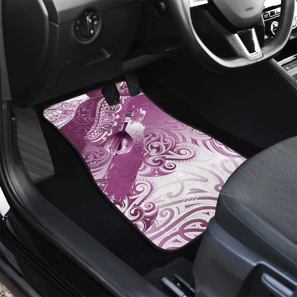 Personalised New Zealand Aotearoa Darts Masters Car Mats Maori Art Tattoo with Tribal Dart Symbol Pink LT03 - Polynesian Pride