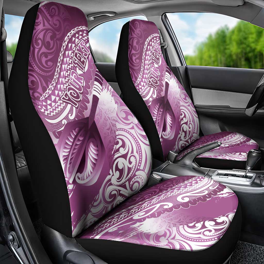 Personalised New Zealand Aotearoa Darts Masters Car Seat Cover Maori Art Tattoo with Tribal Dart Symbol Pink LT03 - Polynesian Pride