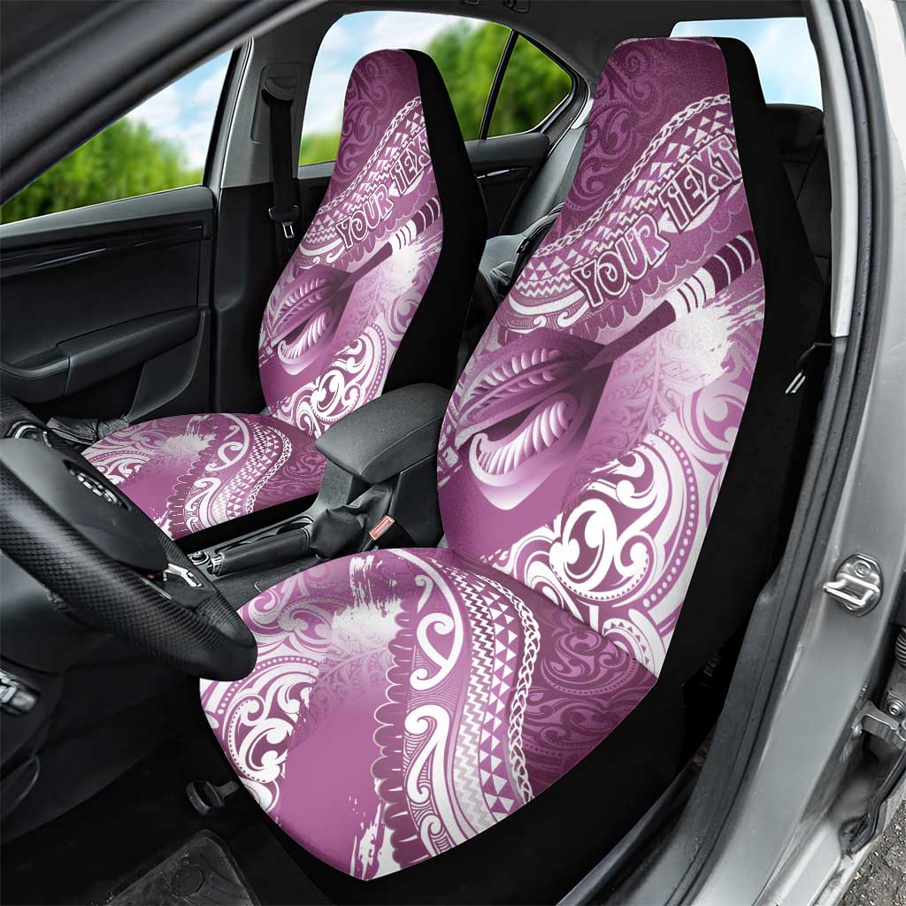 Personalised New Zealand Aotearoa Darts Masters Car Seat Cover Maori Art Tattoo with Tribal Dart Symbol Pink LT03 - Polynesian Pride