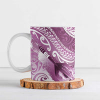 Personalised New Zealand Aotearoa Darts Masters Ceramic Mug Maori Art Tattoo with Tribal Dart Symbol Pink LT03 Pink - Polynesian Pride