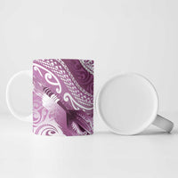 Personalised New Zealand Aotearoa Darts Masters Ceramic Mug Maori Art Tattoo with Tribal Dart Symbol Pink LT03 - Polynesian Pride