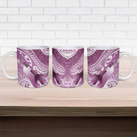 Personalised New Zealand Aotearoa Darts Masters Ceramic Mug Maori Art Tattoo with Tribal Dart Symbol Pink LT03 - Polynesian Pride