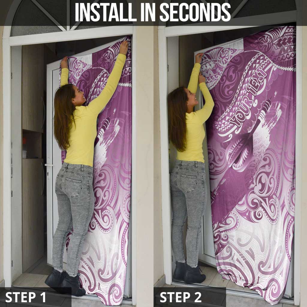 Personalised New Zealand Aotearoa Darts Masters Door Cover Maori Art Tattoo with Tribal Dart Symbol Pink LT03 - Polynesian Pride