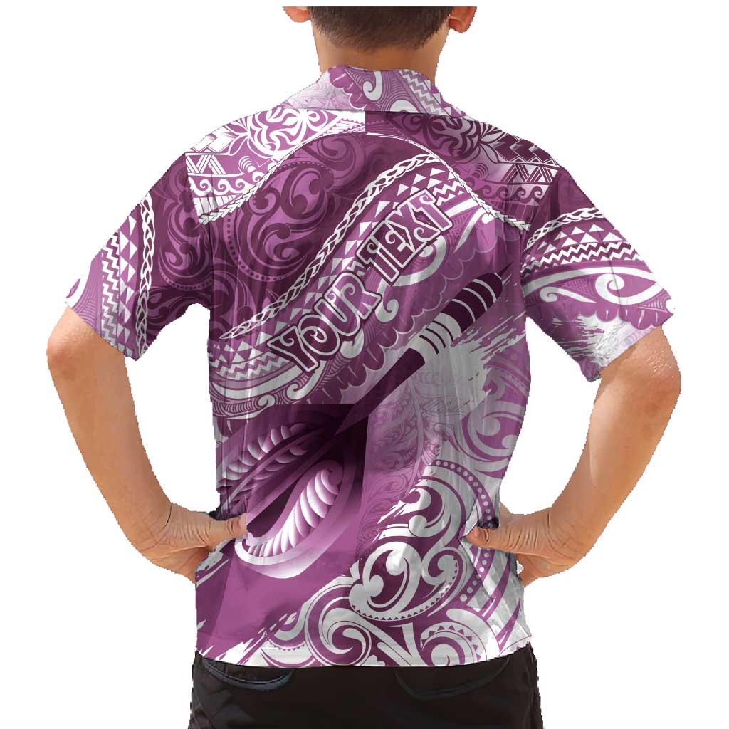 Personalised New Zealand Aotearoa Darts Masters Family Matching Mermaid Dress and Hawaiian Shirt Maori Art Tattoo with Tribal Dart Symbol Pink LT03 - Polynesian Pride