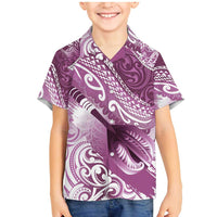 Personalised New Zealand Aotearoa Darts Masters Family Matching Mermaid Dress and Hawaiian Shirt Maori Art Tattoo with Tribal Dart Symbol Pink LT03 Son's Shirt Pink - Polynesian Pride