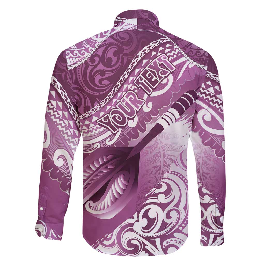 Personalised New Zealand Aotearoa Darts Masters Family Matching Short Sleeve Bodycon Dress and Hawaiian Shirt Maori Art Tattoo with Tribal Dart Symbol Pink LT03 - Polynesian Pride