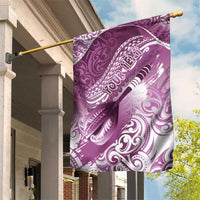 Personalised New Zealand Aotearoa Darts Masters Garden Flag Maori Art Tattoo with Tribal Dart Symbol Pink LT03 House Flag Pink - Polynesian Pride
