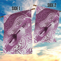 Personalised New Zealand Aotearoa Darts Masters Garden Flag Maori Art Tattoo with Tribal Dart Symbol Pink LT03 - Polynesian Pride