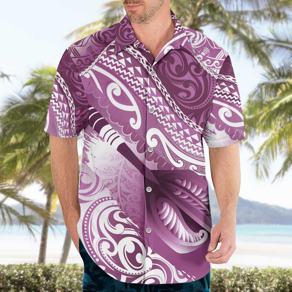 Personalised New Zealand Aotearoa Darts Masters Hawaiian Shirt Maori Art Tattoo with Tribal Dart Symbol Pink LT03 - Polynesian Pride