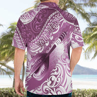 Personalised New Zealand Aotearoa Darts Masters Hawaiian Shirt Maori Art Tattoo with Tribal Dart Symbol Pink LT03 - Polynesian Pride