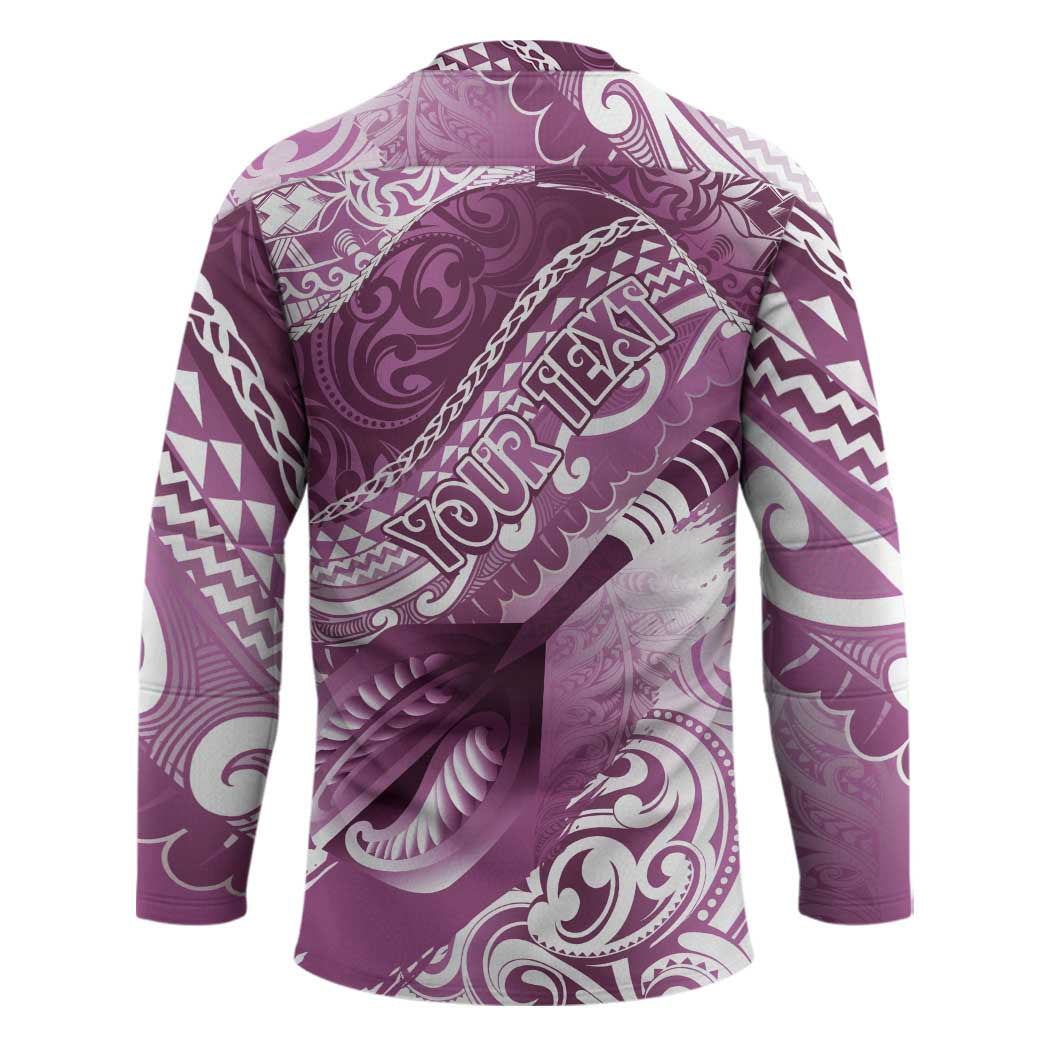 Personalised New Zealand Aotearoa Darts Masters Hockey Jersey Maori Art Tattoo with Tribal Dart Symbol Pink LT03 - Polynesian Pride