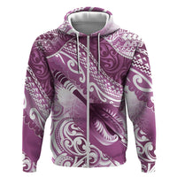 Personalised New Zealand Aotearoa Darts Masters Hoodie Maori Art Tattoo with Tribal Dart Symbol Pink - Polynesian Pride