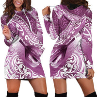 Personalised New Zealand Aotearoa Darts Masters Hoodie Dress Maori Art Tattoo with Tribal Dart Symbol Pink LT03 - Polynesian Pride