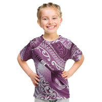 Personalised New Zealand Aotearoa Darts Masters Kid T Shirt Maori Art Tattoo with Tribal Dart Symbol Pink LT03 Pink - Polynesian Pride