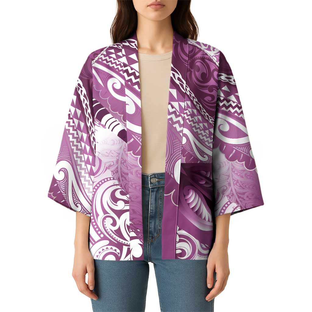 Personalised New Zealand Aotearoa Darts Masters Kimono Maori Art Tattoo with Tribal Dart Symbol Pink LT03 - Polynesian Pride