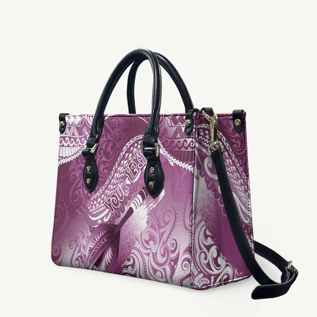 Personalised New Zealand Aotearoa Darts Masters Leather Bag Maori Art Tattoo with Tribal Dart Symbol Pink LT03 Pink - Polynesian Pride