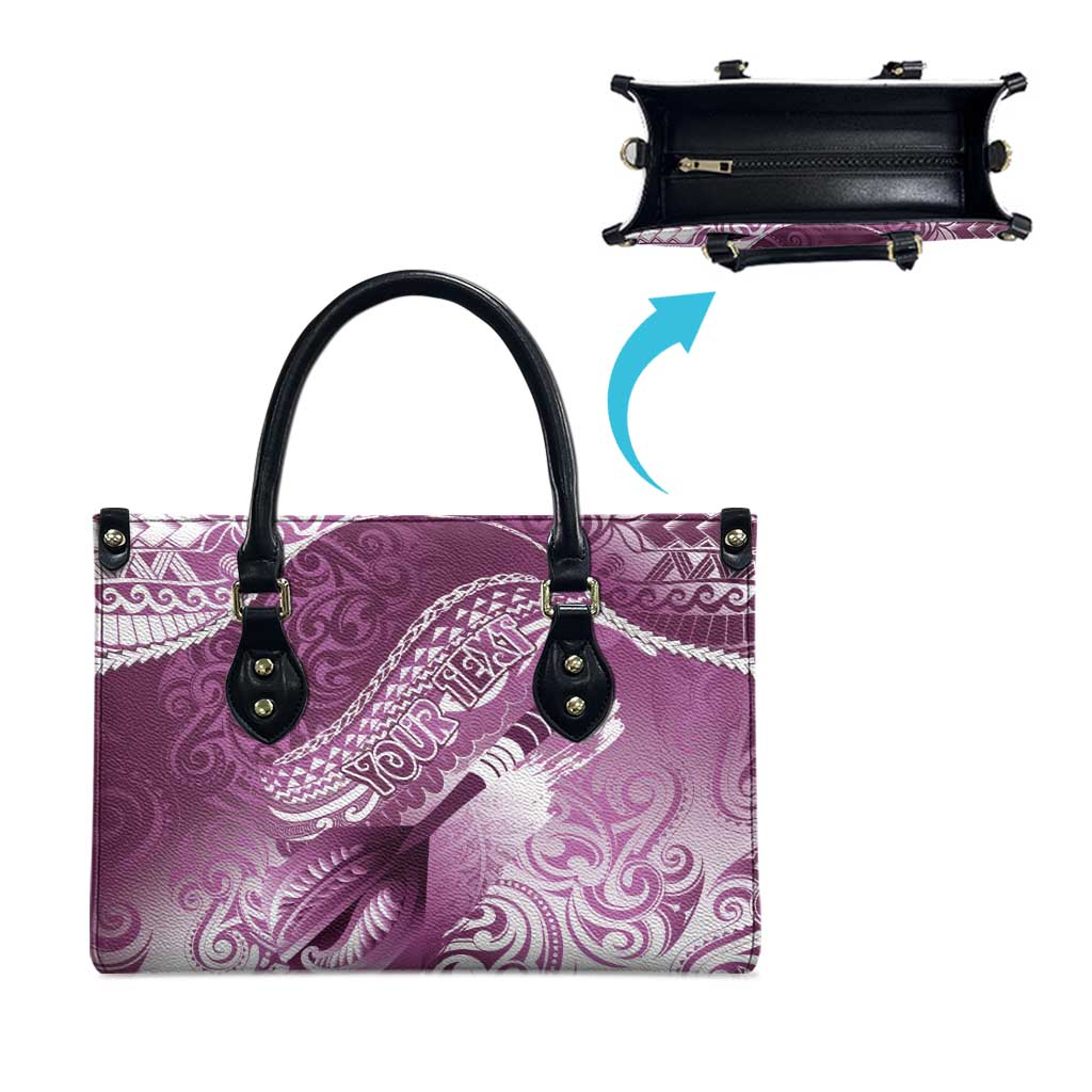 Personalised New Zealand Aotearoa Darts Masters Leather Bag Maori Art Tattoo with Tribal Dart Symbol Pink LT03 - Polynesian Pride