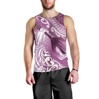 Personalised New Zealand Aotearoa Darts Masters Men Tank Top Maori Art Tattoo with Tribal Dart Symbol Pink LT03 - Polynesian Pride