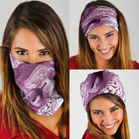 Personalised New Zealand Aotearoa Darts Masters Neck Gaiter Maori Art Tattoo with Tribal Dart Symbol Pink LT03 - Polynesian Pride