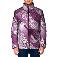 Personalised New Zealand Aotearoa Darts Masters Padded Jacket Maori Art Tattoo with Tribal Dart Symbol Pink LT03 Men Pink - Polynesian Pride