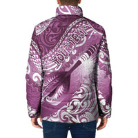 Personalised New Zealand Aotearoa Darts Masters Padded Jacket Maori Art Tattoo with Tribal Dart Symbol Pink LT03 - Polynesian Pride