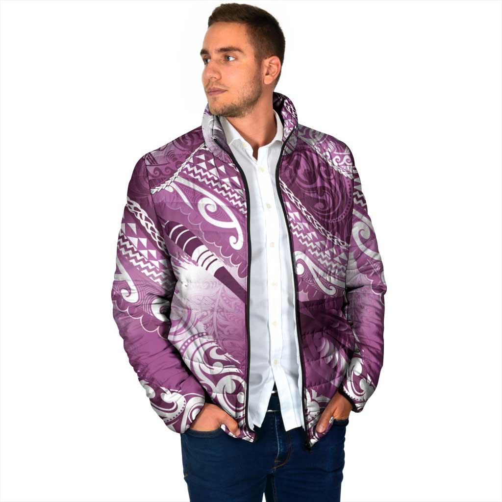 Personalised New Zealand Aotearoa Darts Masters Padded Jacket Maori Art Tattoo with Tribal Dart Symbol Pink LT03 - Polynesian Pride
