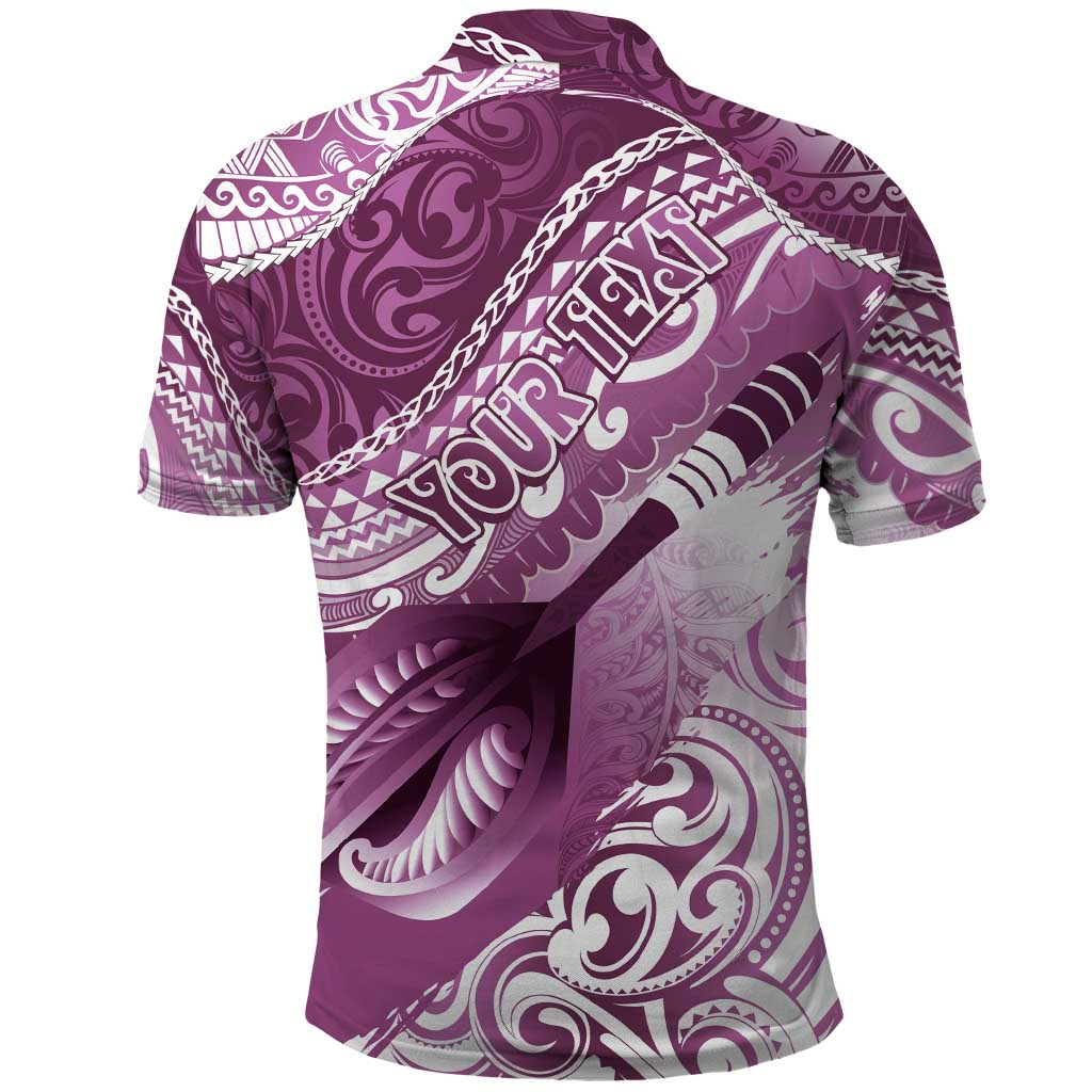 Personalised New Zealand Aotearoa Darts Masters Polo Shirt Maori Art Tattoo with Tribal Dart Symbol Pink - Polynesian Pride